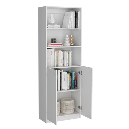 Combo Home, Estante Colección 6, Blanco, con un estante de dos puertas
