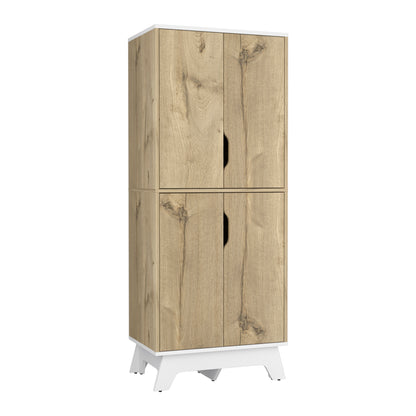 Combo Bicolor, Duna y Blanco, incluye mueble de microondas bajo y alacena de cocina