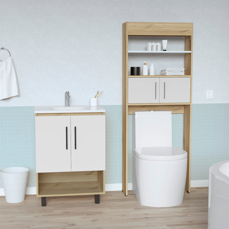 Combo Bicolor, Duna y Blanco, incluye mueble lavamanos y optimizador