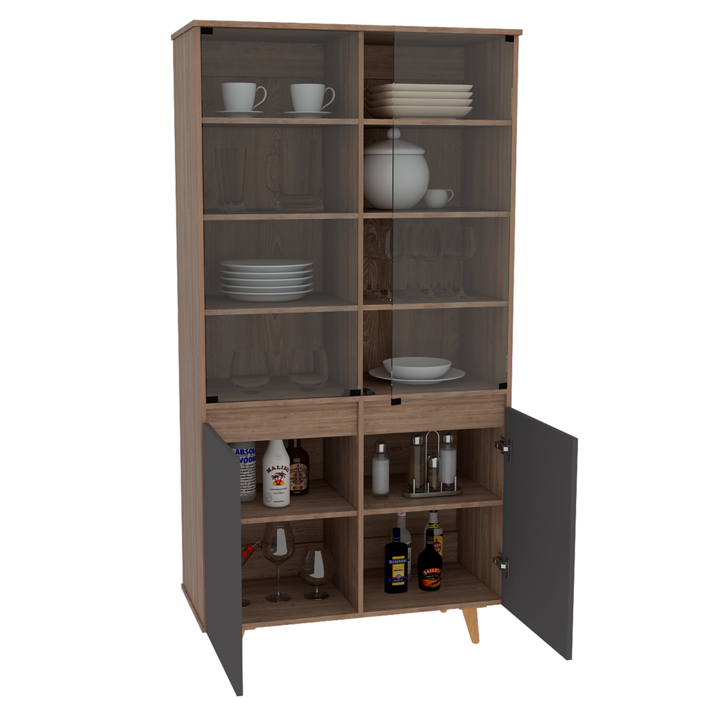 Combo Salem, Miel y Plomo, incluye rack TV, vitrina y mesa centro