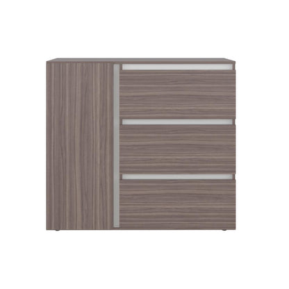 Comoda Niza Una Puerta Tres Cajones, Avellana / Blanco (vista 5)