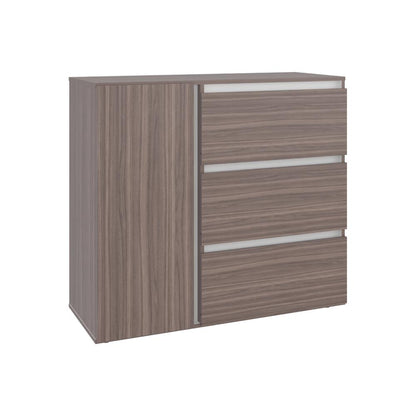 Comoda Niza Una Puerta Tres Cajones, Avellana / Blanco (vista 6)