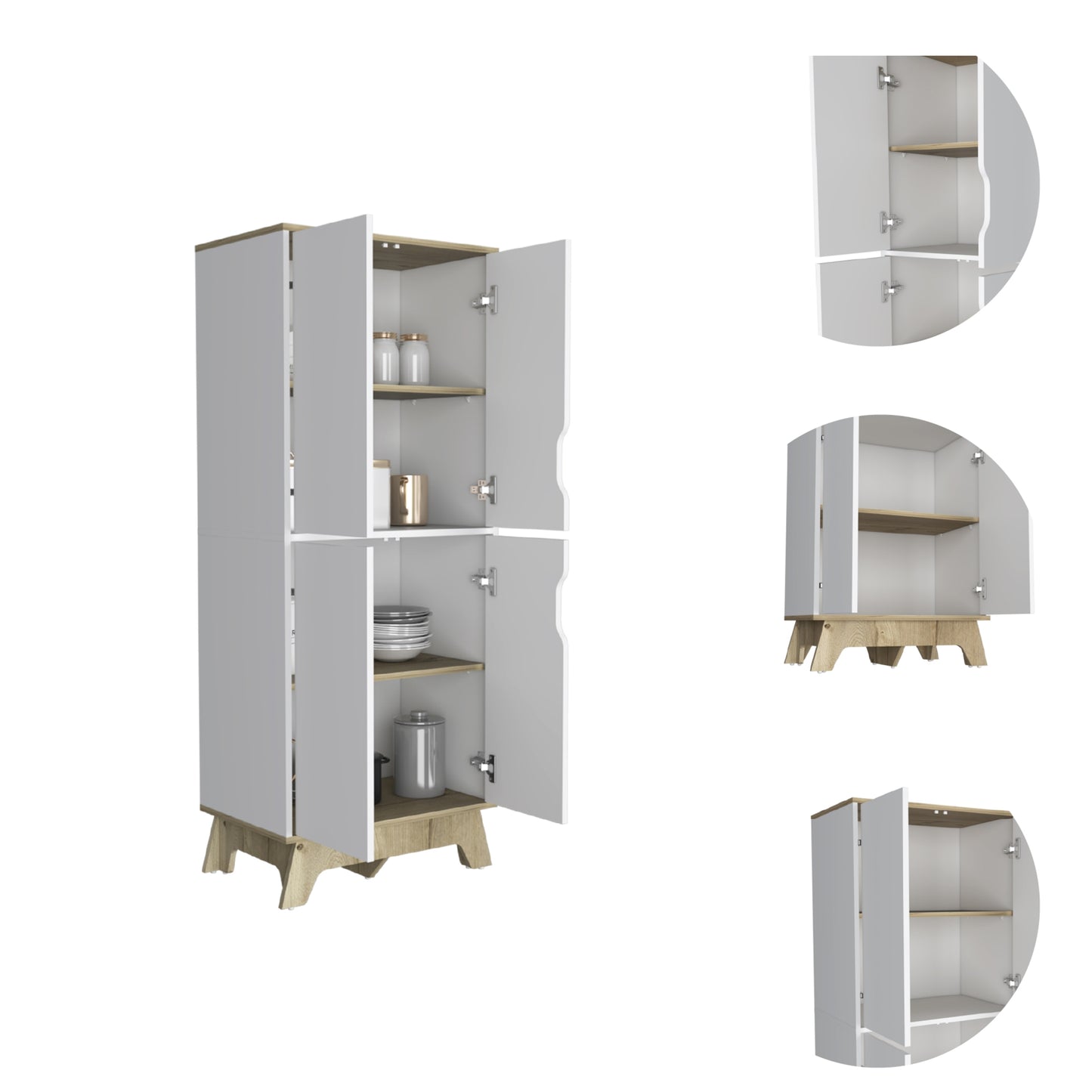 Mueble Alacena Cuatro Puertas, FM Furniture 001B Blanco