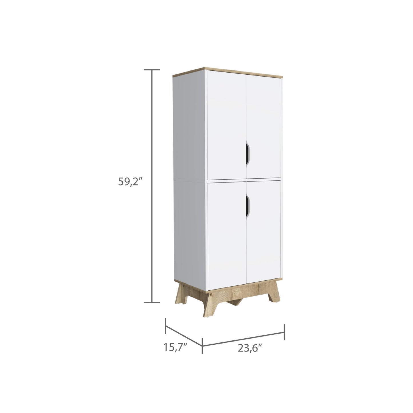 Mueble Alacena Cuatro Puertas, FM Furniture 001B Blanco