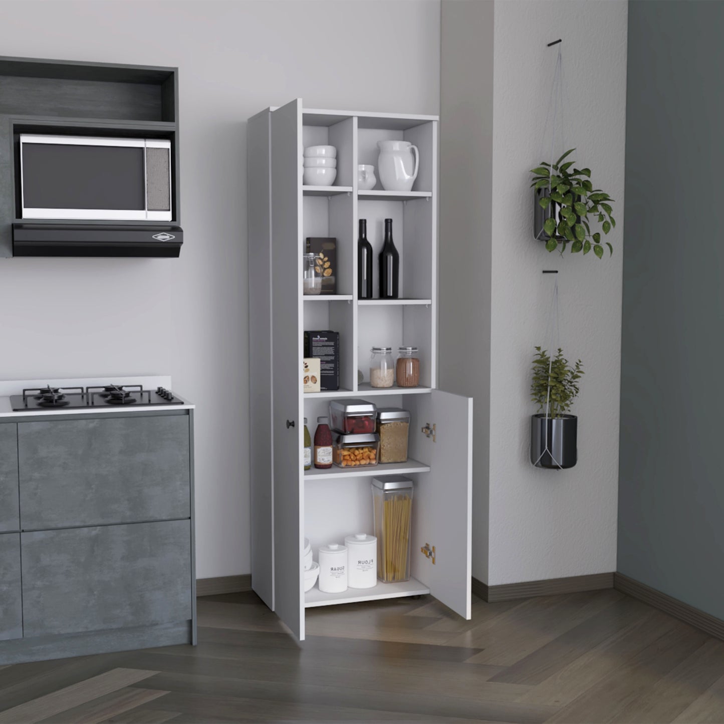 Isla De Cocina Dos Puertas, FM Furniture 010B Blanco