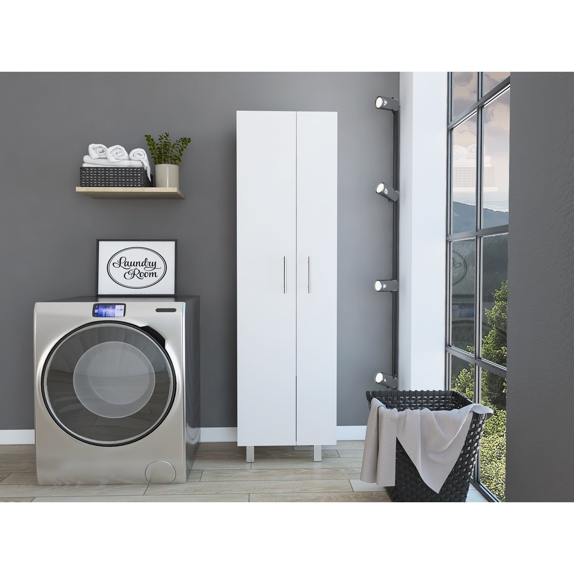 Mueble De Aseo Dos Puertas, FM Furniture 016B Blanco (vista 2)