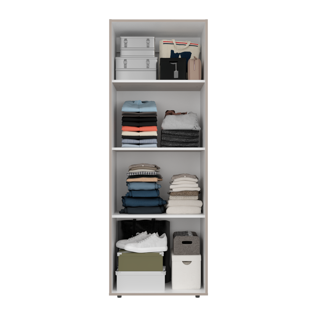 Combo Closet H-180 Siete Puertas, Almacenamiento, Optimizacion, Zapatero, Colgado, Color Bardolino