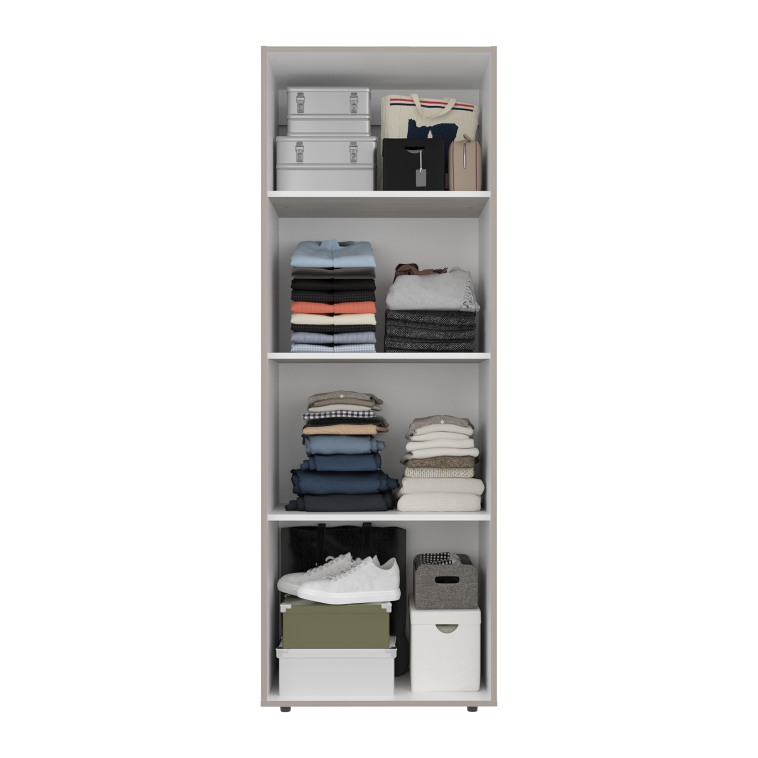 Combo Closet H-180 Siete Puertas, Almacenamiento, Optimizacion, Zapatero, Colgado, Color Bardolino