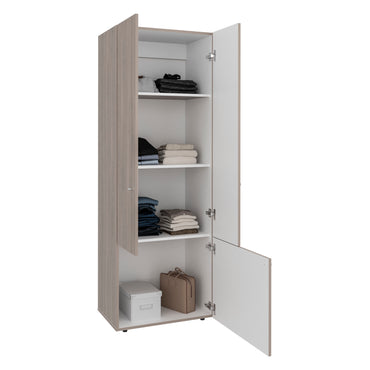 Combo Closet H-200 Seis Puertas, Almacenamiento, Zapatero, Colgado, Color Bardolino