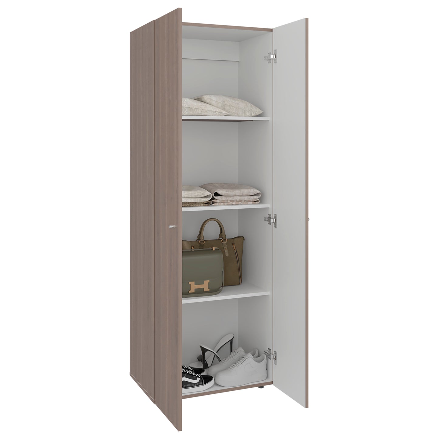 Combo Closet H-200 Seis Puertas, Almacenamiento, Zapatero, Colgado, Color Bardolino