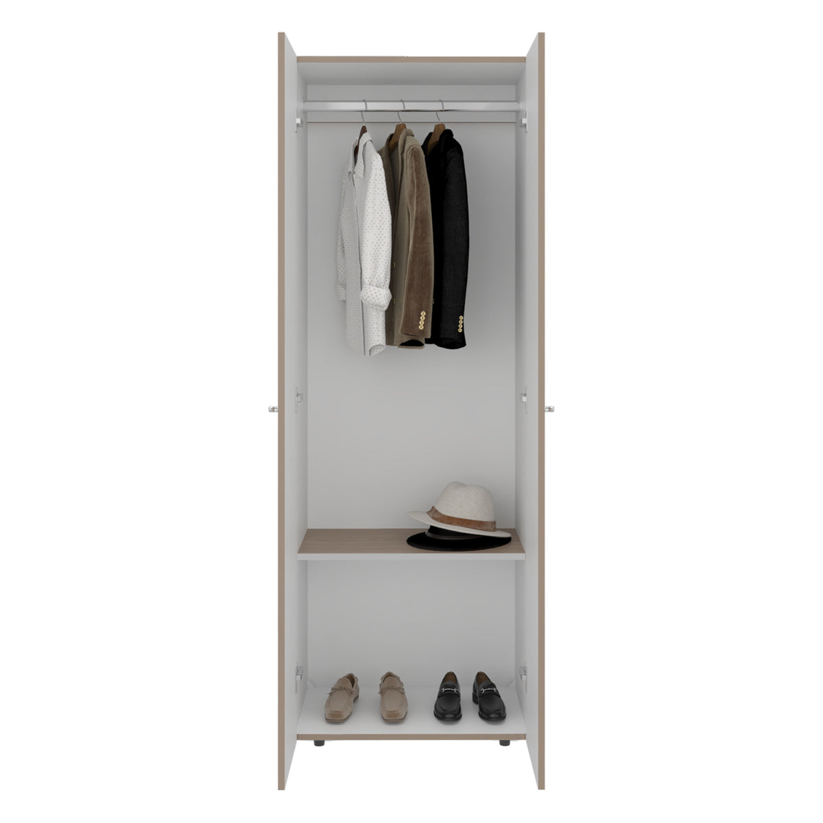 Combo Closet H-180 Siete Puertas, Almacenamiento, Optimizacion, Zapatero, Colgado, Color Bardolino