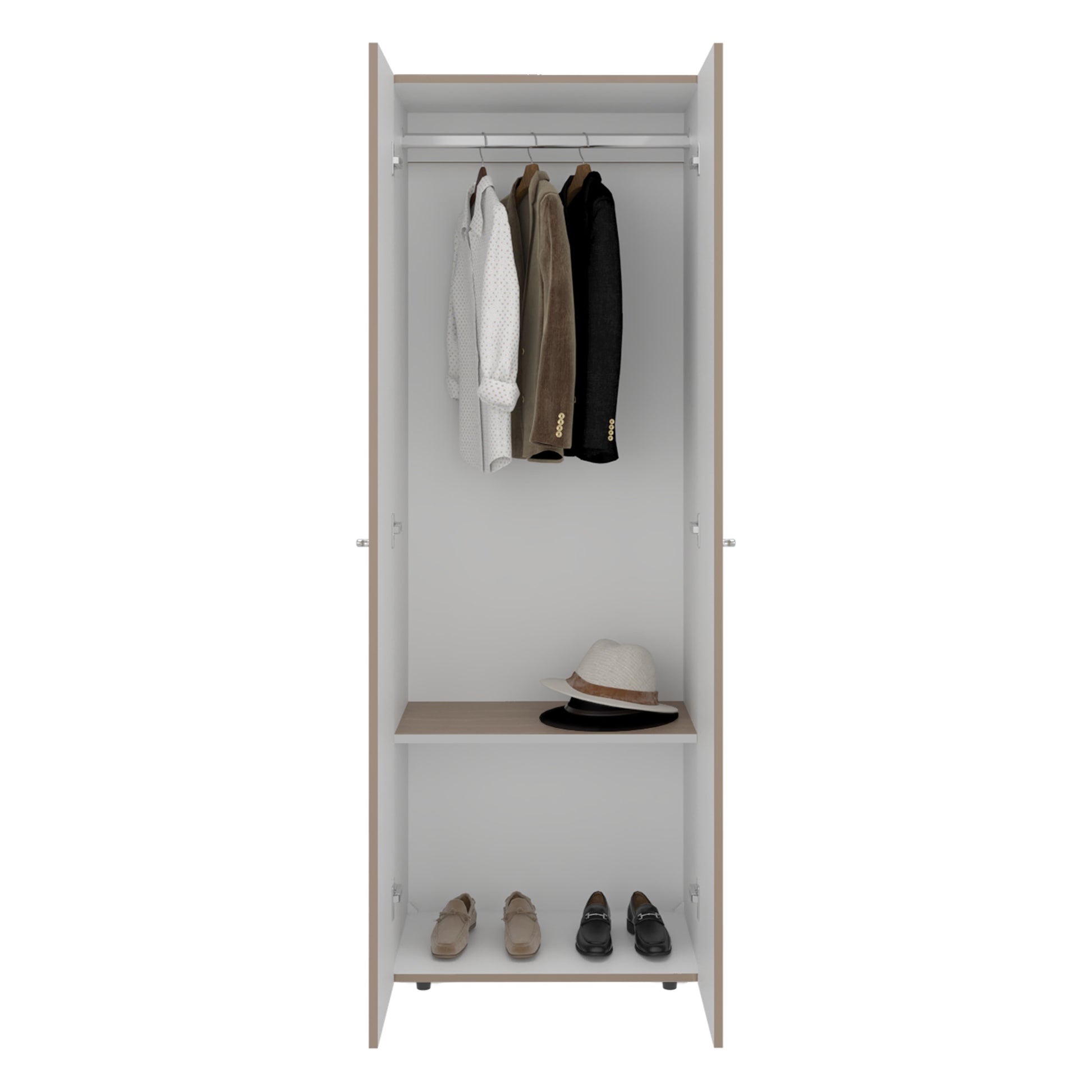 Combo Closet H-180 Siete Puertas, Almacenamiento, Optimizacion, Zapatero, Colgado, Color Bardolino