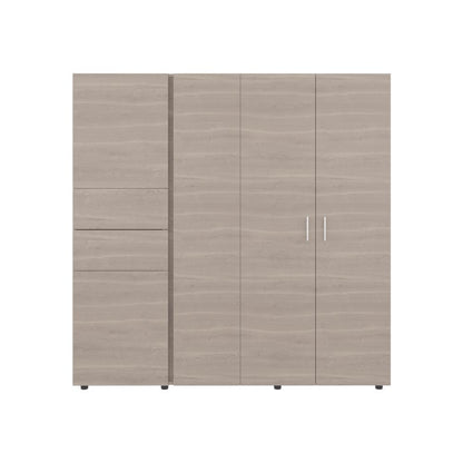 Closet Antalya 200x200, Bardolino y Blanco, con 5 puertas abatibles