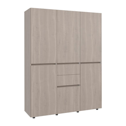 Closet Siruela 150, Bardolino y Blanco, con Seis Puertas y Gran Capacidad de Almacenamiento