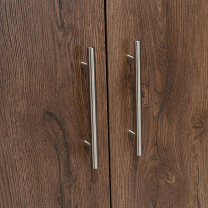 Closet Fontana, Nogal y Blanco, con Cuatro Puertas Abatibles y Tres Cajones Organizadores