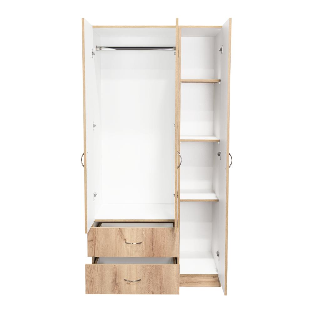 Closet tres Puertas Dos Cajones, Café Claro Y Blanco