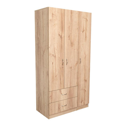 Closet tres Puertas Dos Cajones, Café Claro Y Blanco