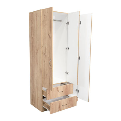 Closet tres Puertas Dos Cajones, Café Claro Y Blanco