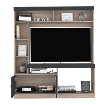 Estante Tv 65", Café Beige Y Negro