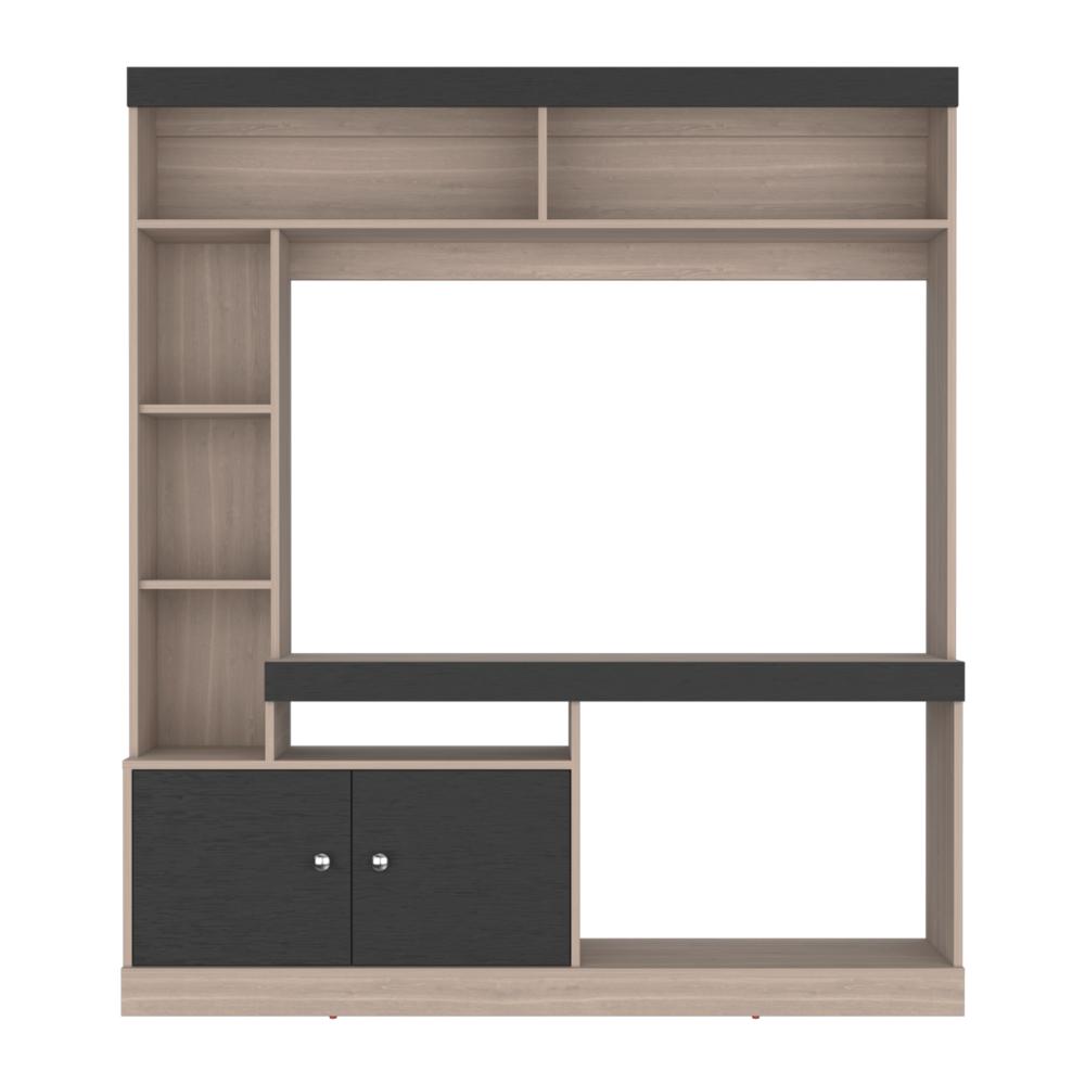 Estante Tv 65", Café Beige Y Negro