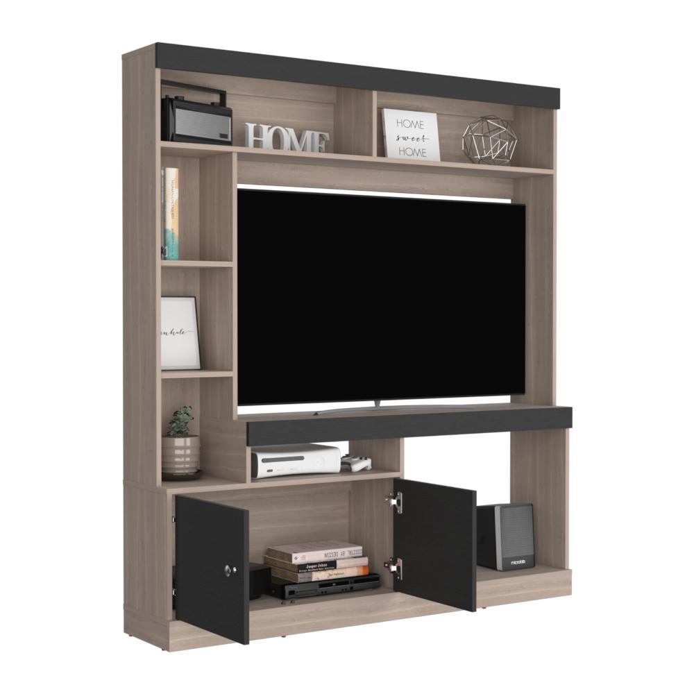 Estante Tv 65", Café Beige Y Negro