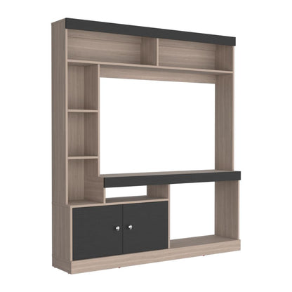 Estante Tv 65", Café Beige Y Negro