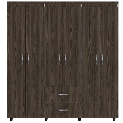 Closet Bariloche Bombay, Milan y Blanco, Variedad de Entrepaños y Seis Puertas Abatibles