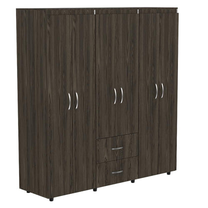 Closet Bariloche Bombay, Milan y Blanco, Variedad de Entrepaños y Seis Puertas Abatibles