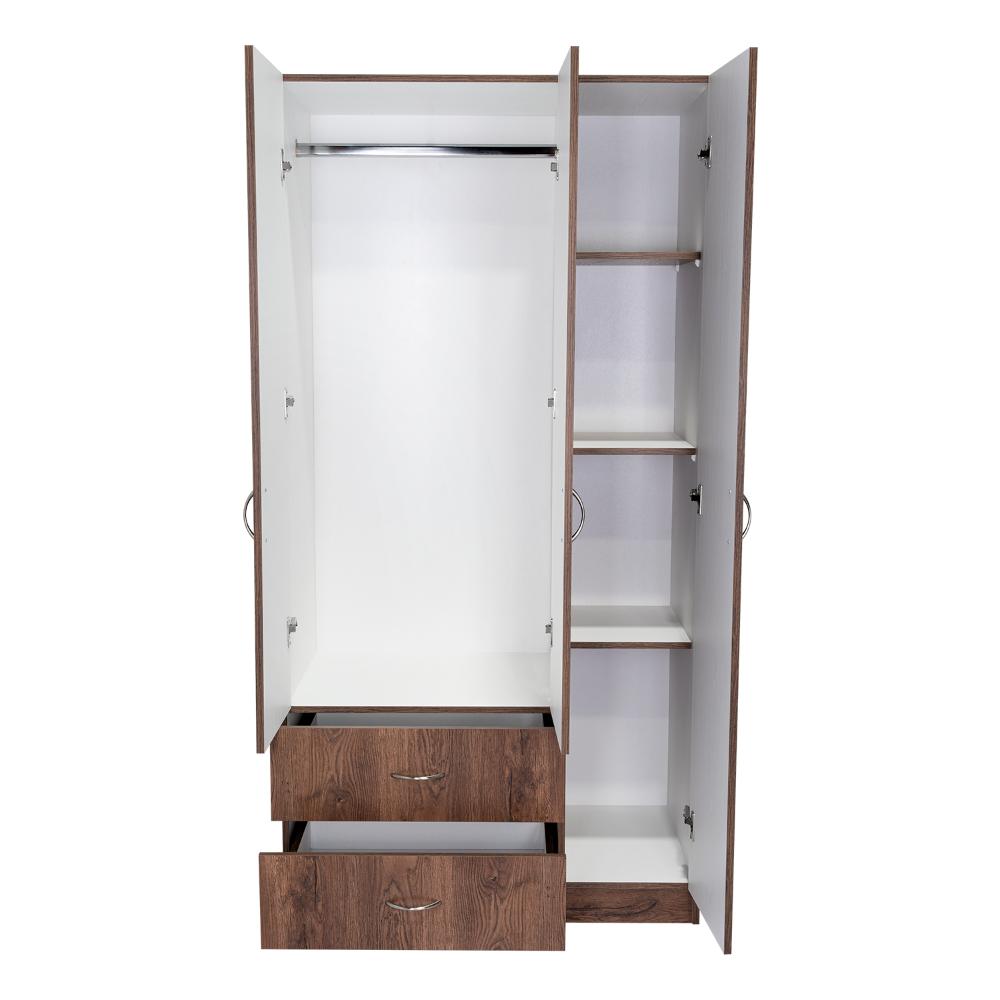 Closet América, Chocolate y Blanco, con Dos Cajones y Variedad de Entrepaños (vista 4)