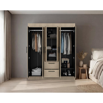 Closet 150 Vm 6 Puertas 2 Cajones, Cartagena y Wengue