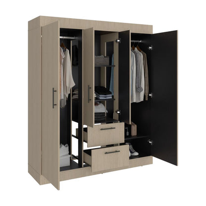 Closet 150 Vm 4 Puertas 2 Cajones, Cartagena y Wengue