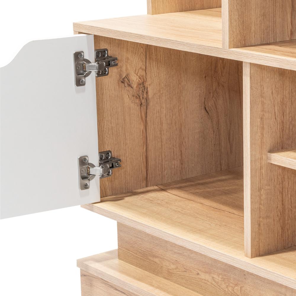 Rack para Tv Blake, Café claro y Blanco, Para Televisor para 55 Pulgadas