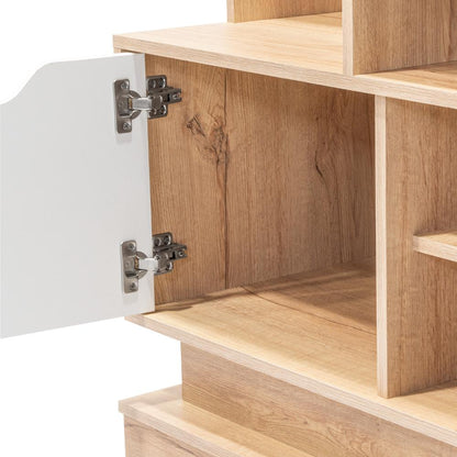 Rack para Tv Blake, Café claro y Blanco, Para Televisor para 55 Pulgadas