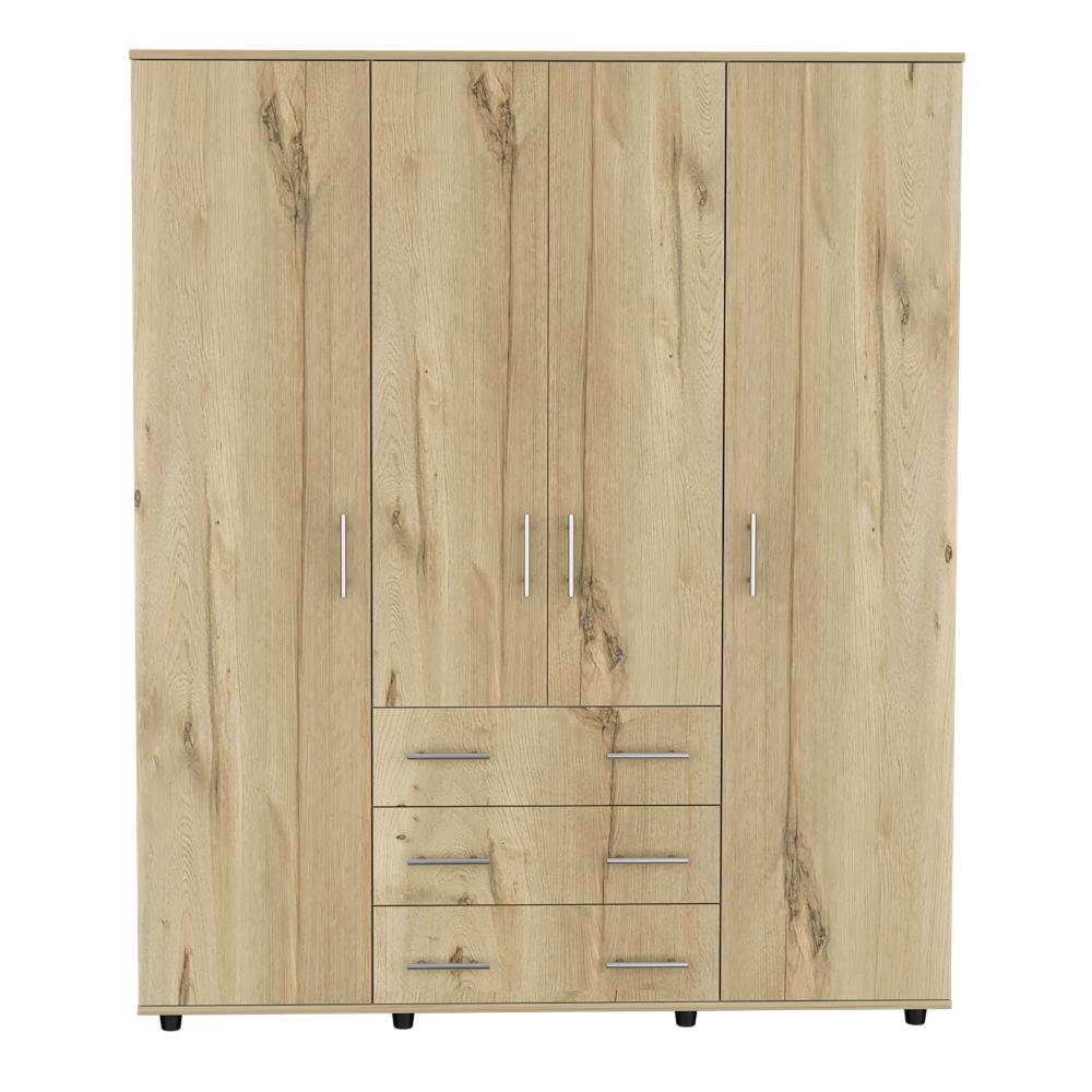 Closet Cuatro Puertas, Café Claro Y Blanco