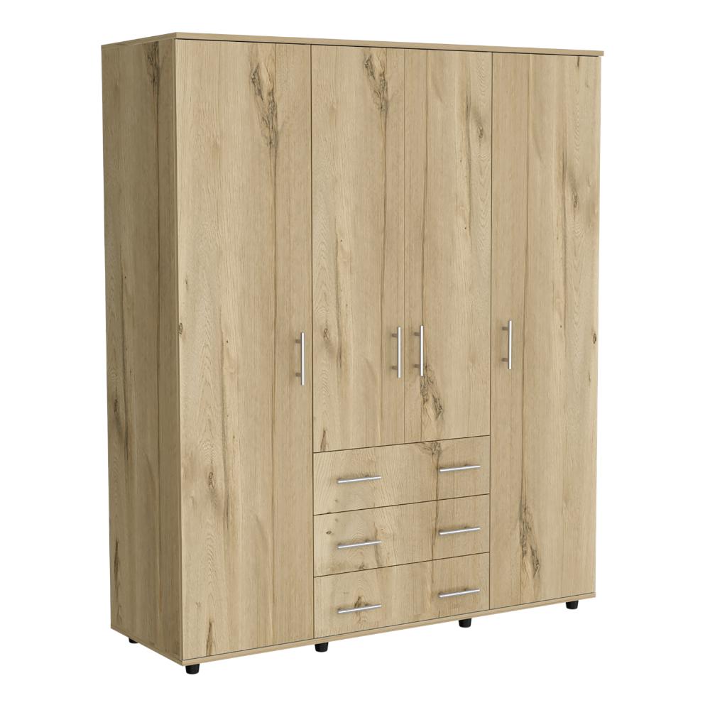 Closet Cuatro Puertas, Café Claro Y Blanco