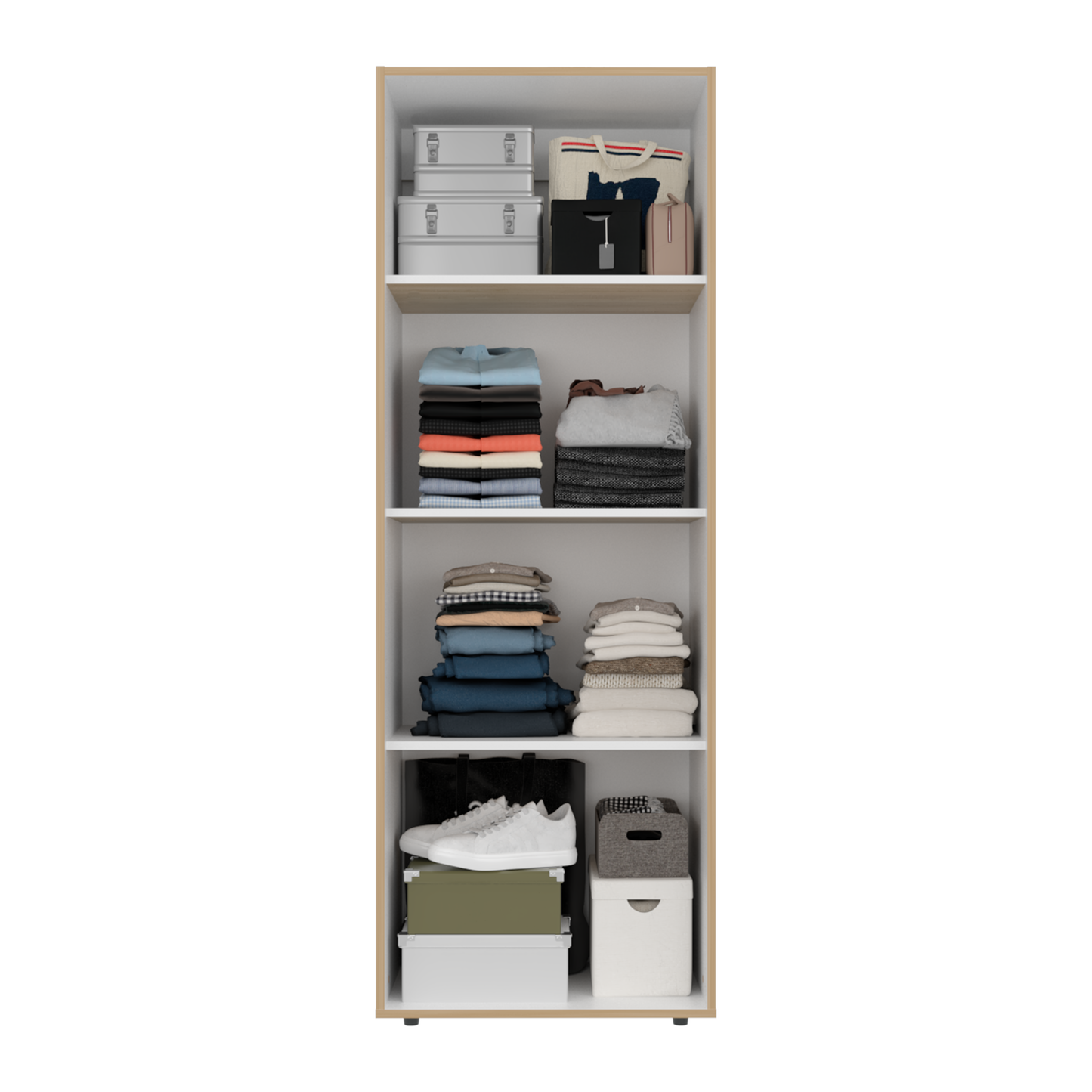Combo Closet H-180 Siete Puertas, Almacenamiento, Optimizacion, Zapatero, Colgado, Color Fresno
