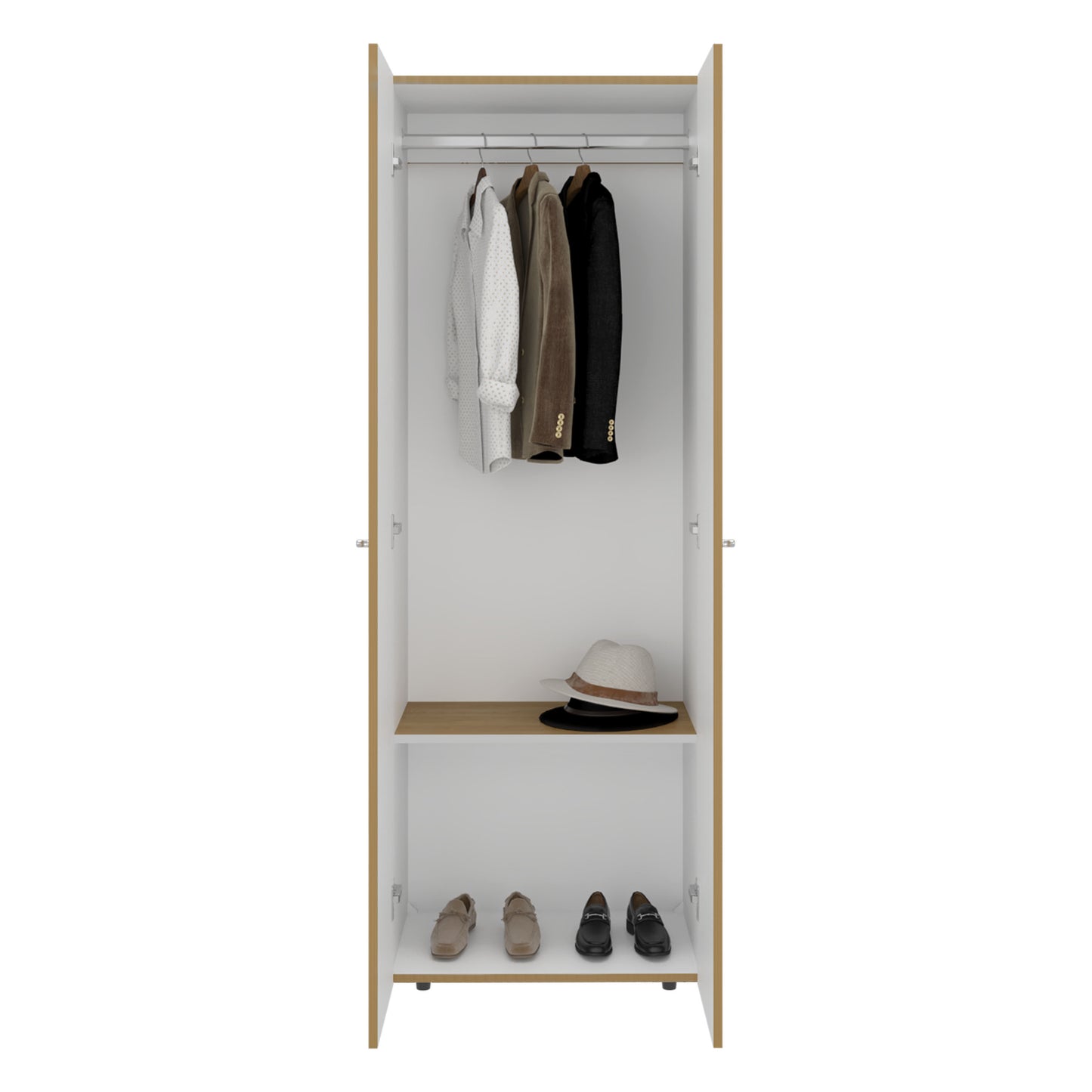 Combo Closet H-180 Cinco Puertas, Almacenamiento, Optimizacion, Zapatero, Color Fresno