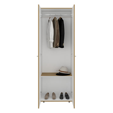 Combo Closet H-180 Siete Puertas, Almacenamiento, Optimizacion, Zapatero, Colgado, Color Fresno