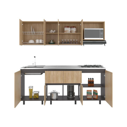 Cocina Integral Amantia, Fresno Europeo y Plata Oscuro, No Incluye Meson