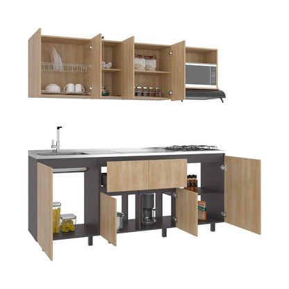 Cocina Integral Amantia, Fresno Europeo y Plata Oscuro, No Incluye Meson
