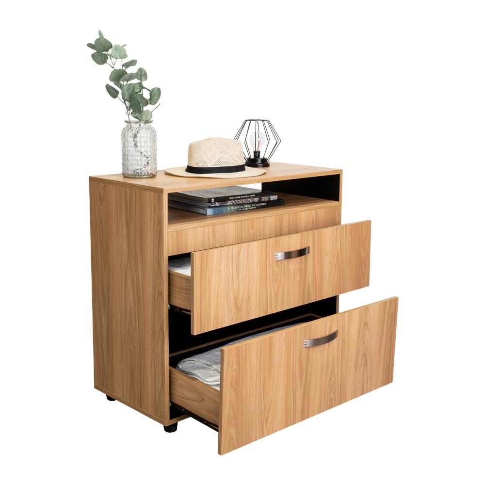 Comoda Barilo Dos Cajones, Fresno / Wengue (vista 4)