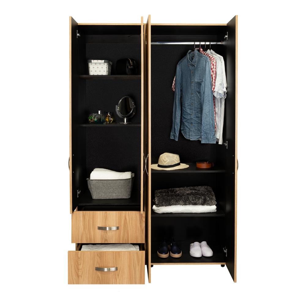 Closet Barin 120, Fresno Europeo y Wengue, Con Cajones De Gran Capacidad Para Su Almacenamiento