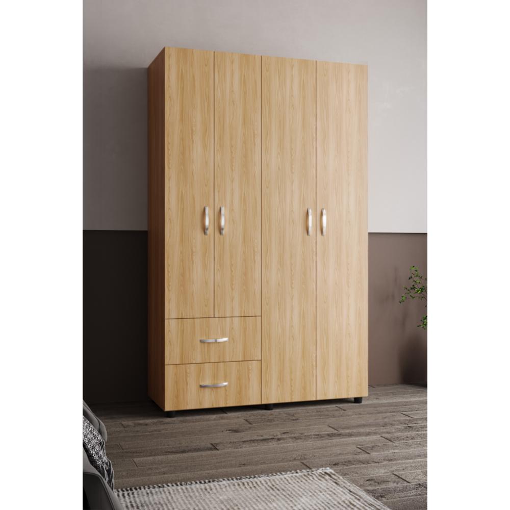 Closet Barin 120, Fresno Europeo y Wengue, Con Cajones De Gran Capacidad Para Su Almacenamiento