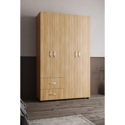 Closet Barin 120, Fresno Europeo y Wengue, Con Cajones De Gran Capacidad Para Su Almacenamiento