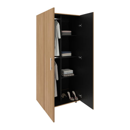 Closet Tera, Fresno Europeo y Wengue, Dos Puertas Abatibles y Dos Tubos Cromados