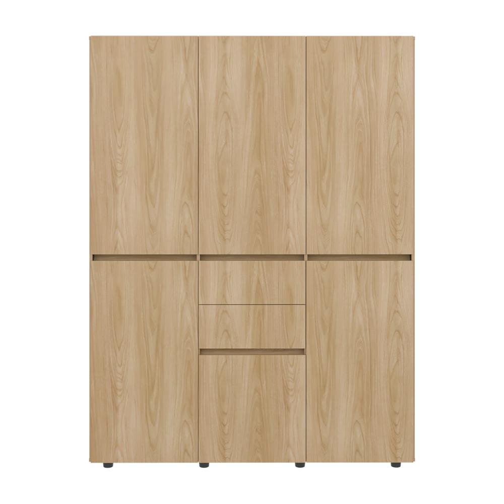 Closet Siruela 150, Fresno Europeo y Wengue, con Seis Puertas y Gran Capacidad de Almacenamiento