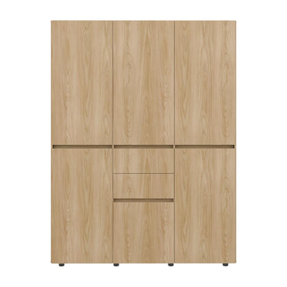 Closet Siruela 150, Fresno Europeo y Wengue, con Seis Puertas y Gran Capacidad de Almacenamiento
