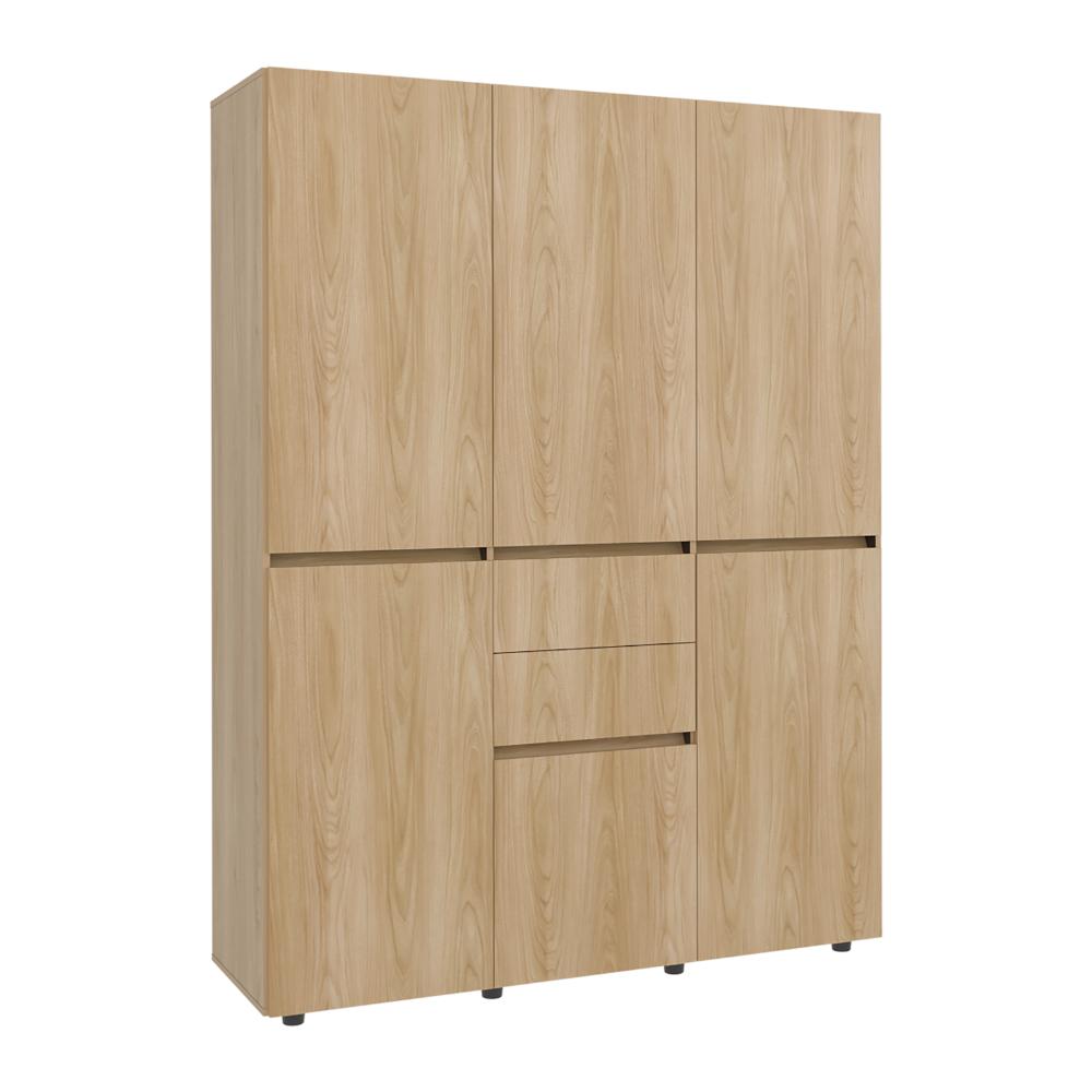 Closet Siruela 150, Fresno Europeo y Wengue, con Seis Puertas y Gran Capacidad de Almacenamiento