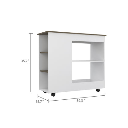 Isla De Cocina Con Ruedas, FM Furniture 002B Blanco