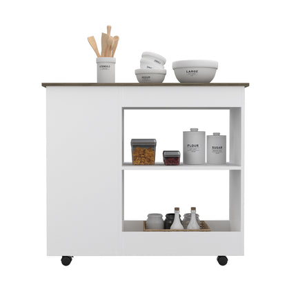 Isla De Cocina Con Ruedas, FM Furniture 002B Blanco